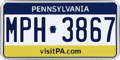 PA license plate MPH3867