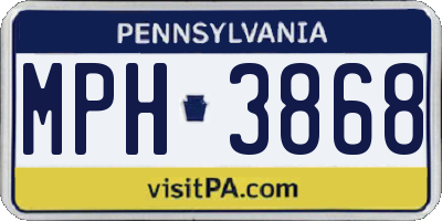 PA license plate MPH3868