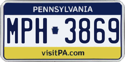 PA license plate MPH3869