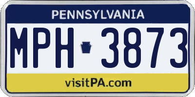 PA license plate MPH3873