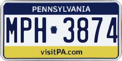 PA license plate MPH3874