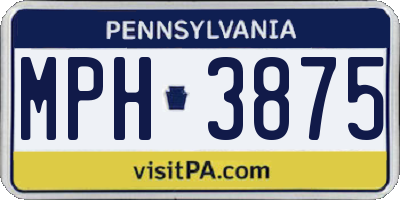 PA license plate MPH3875