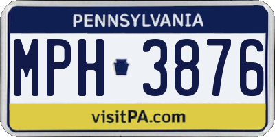 PA license plate MPH3876