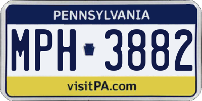 PA license plate MPH3882