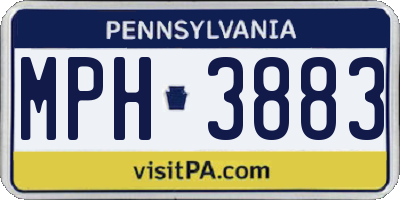 PA license plate MPH3883