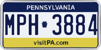 PA license plate MPH3884