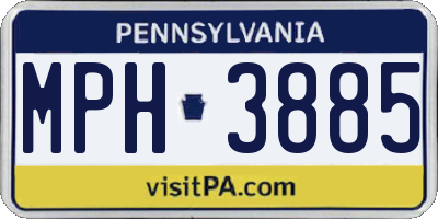 PA license plate MPH3885