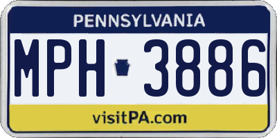 PA license plate MPH3886