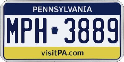 PA license plate MPH3889