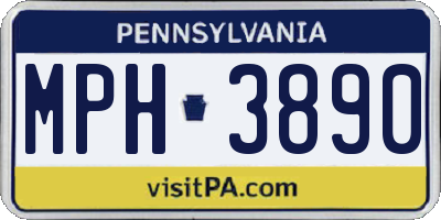 PA license plate MPH3890