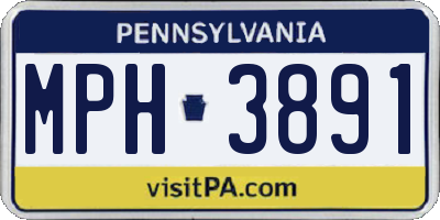 PA license plate MPH3891