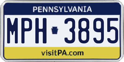 PA license plate MPH3895