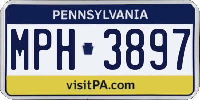 PA license plate MPH3897