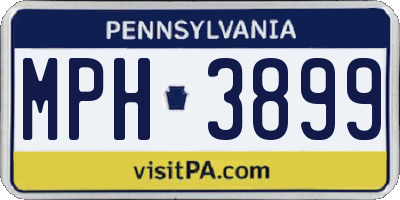PA license plate MPH3899