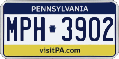 PA license plate MPH3902