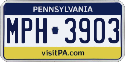 PA license plate MPH3903