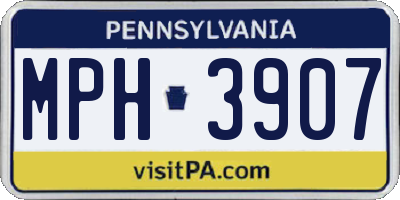 PA license plate MPH3907
