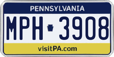 PA license plate MPH3908