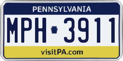 PA license plate MPH3911