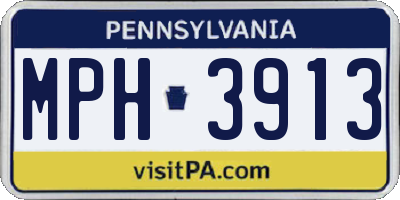 PA license plate MPH3913