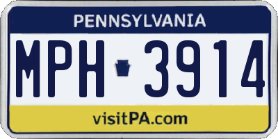 PA license plate MPH3914