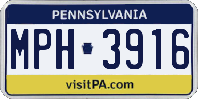 PA license plate MPH3916