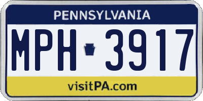 PA license plate MPH3917