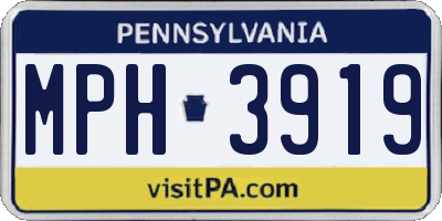 PA license plate MPH3919