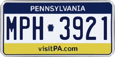PA license plate MPH3921