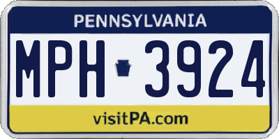 PA license plate MPH3924
