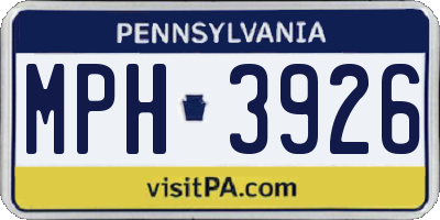 PA license plate MPH3926