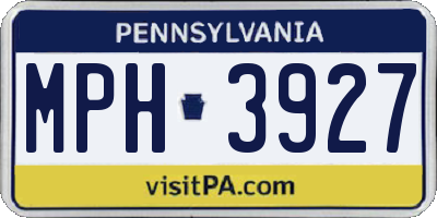 PA license plate MPH3927