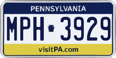 PA license plate MPH3929