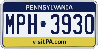 PA license plate MPH3930