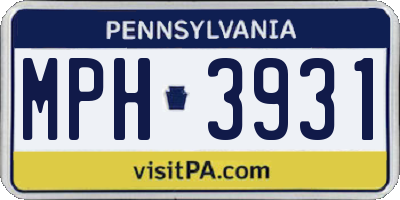 PA license plate MPH3931