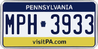 PA license plate MPH3933