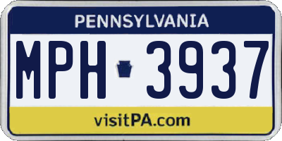 PA license plate MPH3937