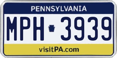 PA license plate MPH3939