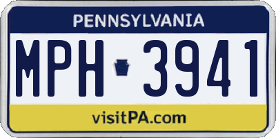 PA license plate MPH3941