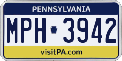PA license plate MPH3942