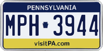 PA license plate MPH3944