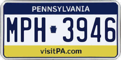 PA license plate MPH3946