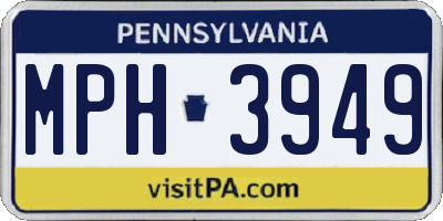 PA license plate MPH3949