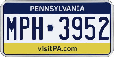 PA license plate MPH3952