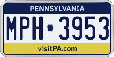 PA license plate MPH3953