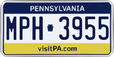 PA license plate MPH3955