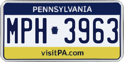 PA license plate MPH3963