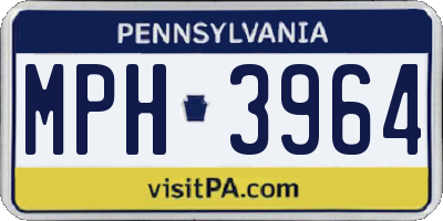 PA license plate MPH3964