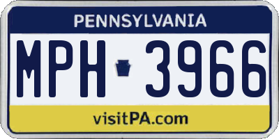 PA license plate MPH3966