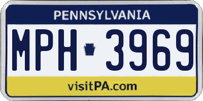 PA license plate MPH3969